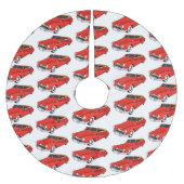 Klassisch rot 1948 Auto Polyester Weihnachtsbaumdecke (Vorderseite)