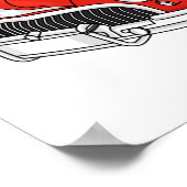 Klassisch rot 1948 Auto Poster (Ecke)
