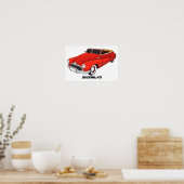 Klassisch rot 1948 Auto Poster (Küche)