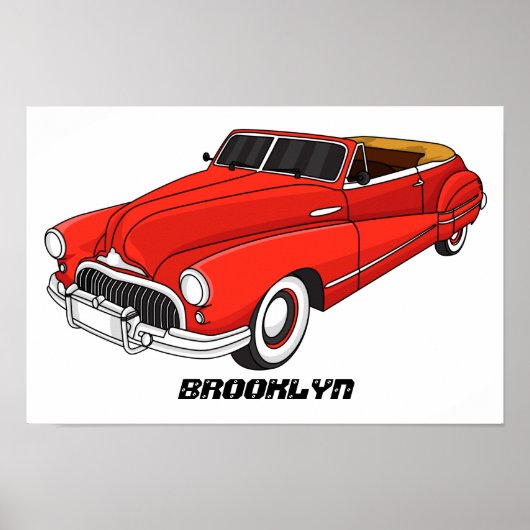 Klassisch rot 1948 Auto Poster (Vorne)