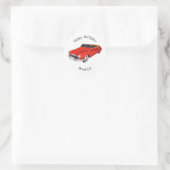 Klassisch rot 1948 Auto Runder Aufkleber (Tasche)