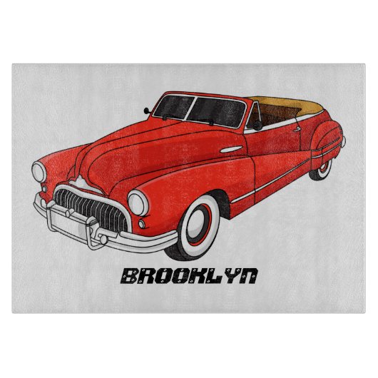 Klassisch rot 1948 Auto Schneidebrett (Vorderseite)