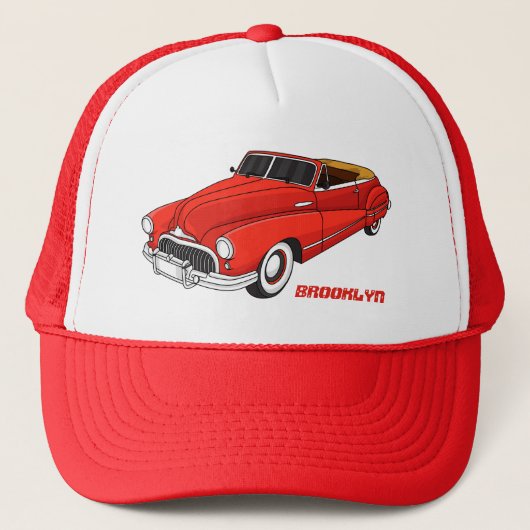 Klassisch rot 1948 Auto Truckerkappe (Vorderseite)