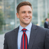 Klassisch rot und blau gestreift krawatte