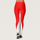Klassisch rot, weiß und schwarz leggings (Rückseite)