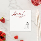 Klassisch roter Cheers eleganter personalisierter Serviette (Beispiel)
