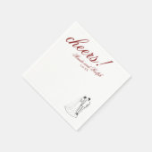 Klassisch roter Cheers eleganter personalisierter Serviette (Ecke)