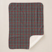 Klassisch rotes dunkelblau-grünes Karomuster Sherpadecke (Vorderseite)