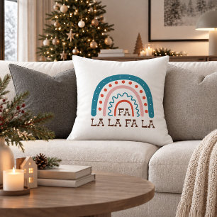 Klassisch rotes grünes Boho-Weihnachts-Akzentschon Kissen