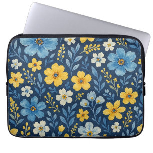 Klassisch schabby-chic französisches Blumenkunst-M Laptopschutzhülle