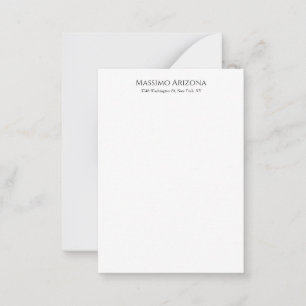 Klassisch schlicht elegant Schwarz & Weiß Minimali Mitteilungskarte