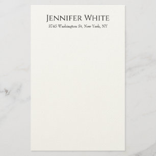 Klassisch schlicht elegante Schwarz-Weiß-Minimalis Briefpapier