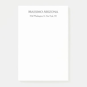 Klassisch schlicht elegante Schwarz-Weiß-Minimalis Post-it Klebezettel