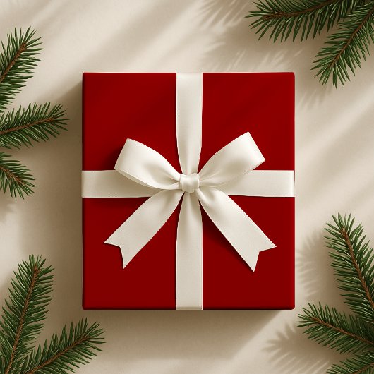 Klassisch Schlicht rot / Solid Red Christmas Geschenkpapier