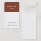 Klassisch schlicht, schlicht, braun visitenkarte (Vorne/Hinten)