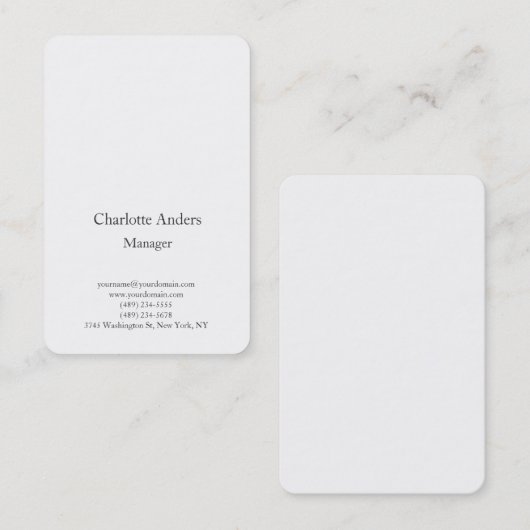 Klassisch schlicht, schlicht und elegant visitenkarte (Vorne/Hinten)