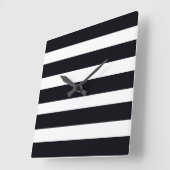 Klassisch schlicht, schwarz und weiß gestrichen Mo Quadratische Wanduhr (Winkel)