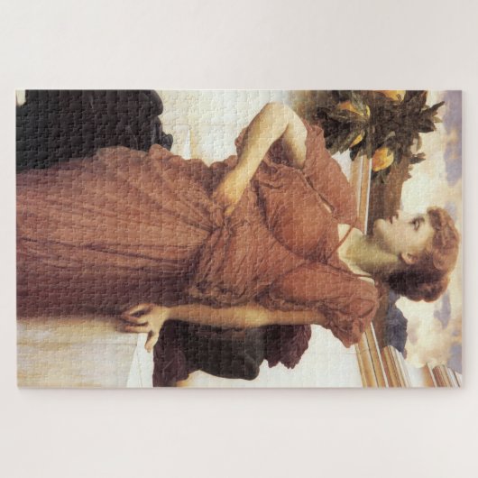 Klassisch schöne Frau am Springbrunnen Puzzle (Horizontal)