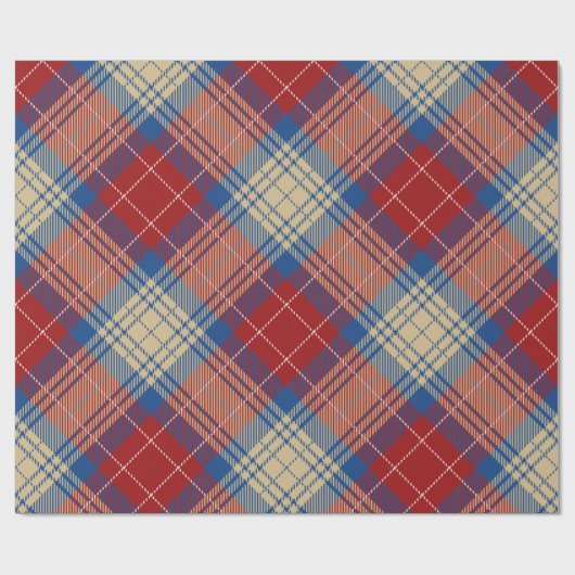 Klassisch schöne Tartan Muster Marine modern Geschenkpapier (Flach)