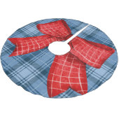 Klassisch schottisch kariert mit großem dekorative polyester weihnachtsbaumdecke (Schrägansicht)