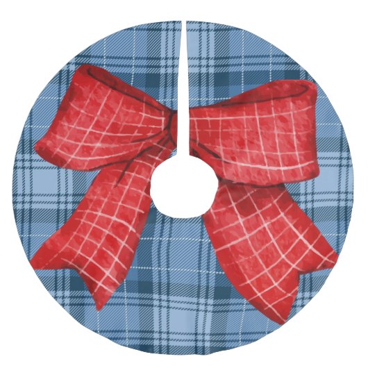 Klassisch schottisch kariert mit großem dekorative polyester weihnachtsbaumdecke (Vorderseite)