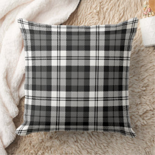 Klassisch Schwarz Grau Weiß Tartan Karo Kissen