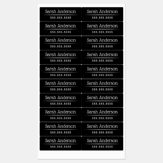 Klassisch schwarz oder eine beliebige farbige Name Etiketten (Blatt)