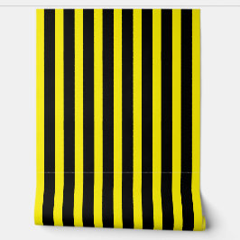 Klassisch schwarz und hell gelb gestreift tapete