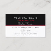 Klassisch Schwarz und Weiß Einfach Cool Beruflich Visitenkarte (Rückseite)