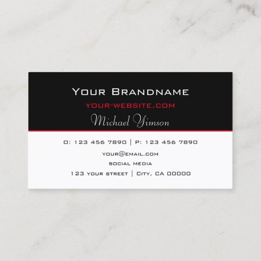 Klassisch Schwarz und Weiß Einfach Cool Beruflich Visitenkarte (Rückseite)