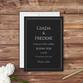 Klassisch Schwarz und Weiß Einladung