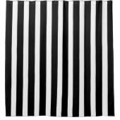 Klassisch schwarz und weiß gestreift duschvorhang (Vorderseite)