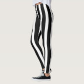 Klassisch Schwarz und Weiß gestreift Stilvoll Leggings (Links)
