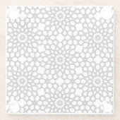 Klassisch Schwarz und Weiß Glasuntersetzer (Rückseite)