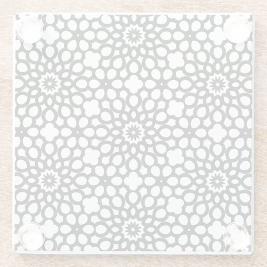 Klassisch Schwarz und Weiß Glasuntersetzer (Rückseite)