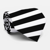 Klassisch schwarz und weiß, horizontal gestreift krawatte (Gerollt)