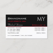 Klassisch Schwarz und Weiß mit Beruflichen Initial Visitenkarte (Rückseite)