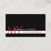 Klassisch Schwarz und Weiß mit Beruflichen Initial Visitenkarte (Vorderseite)