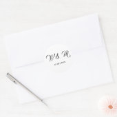 Klassisch Schwarz und Weiß Runder Aufkleber (Umschlag)