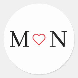 Klassisch Schwarz und Weiß Runder Aufkleber