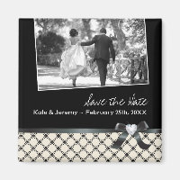Klassisch Schwarz und Weiß Save the Date