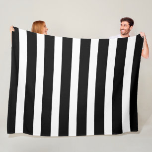 Klassisch schwarz und weiß vertikal gestreift fleecedecke