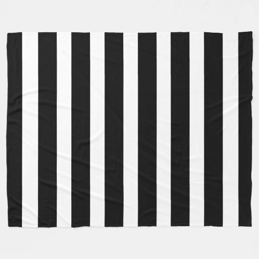 Klassisch schwarz und weiß vertikal gestreift fleecedecke (Vorderseite (Horizontal))
