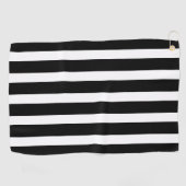 Klassisch schwarz und weiß vertikal gestreift golfhandtuch (Horizontal)