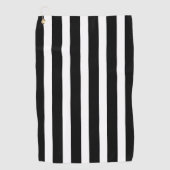 Klassisch schwarz und weiß vertikal gestreift golfhandtuch (Vorderseite)