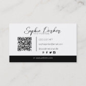 klassisch schwarz und weiß visitenkarte (Rückseite)