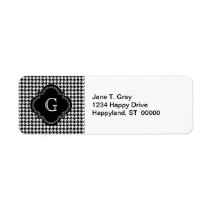 Klassisch Schwarz Weiß Houndstooth mit Monogramm