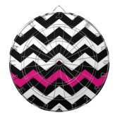 Klassisch Schwarz-Weiß-Zigzag mit heißen rosa Farb Dartscheibe (vorne)