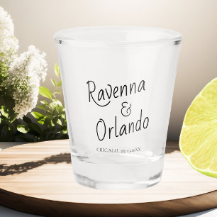 Klassisch Schwarze Kursivschrift Retro Minimalisti Schnapsglas