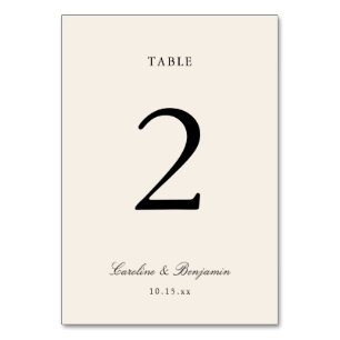 Klassisch Schwarze Schrift Elegante Hochzeit Benut Tischnummer